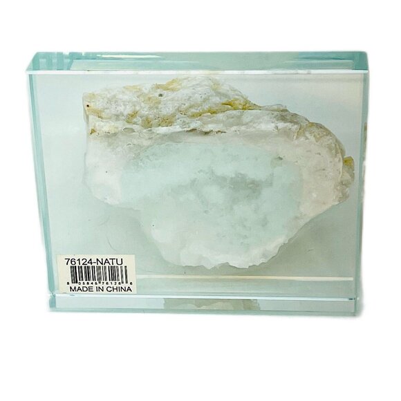 Natural Zeolite Quartz Crystal Geode On Glass Base Display 3.5"x2.5"X1.5" - Picture 6 of 16